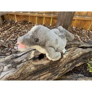 DAKIN Vintage 1978 Dark Gray Dolphin Plush Stuffed Animal Made in Korea, EUC